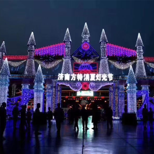 LED灯光节门头造型灯商城3D大门梦幻城堡