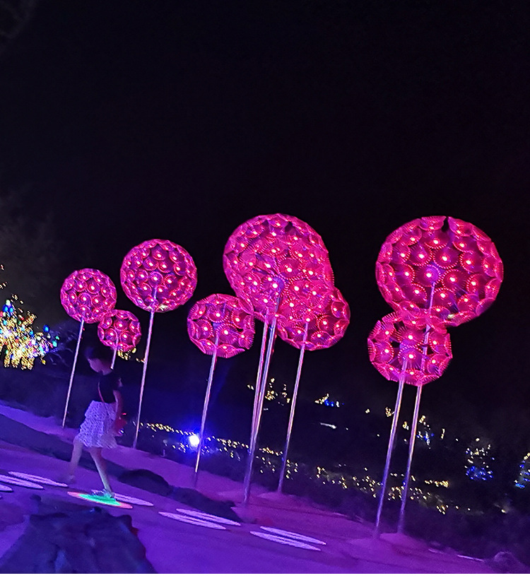 景区夜游灯具-蒲公英灯夜景效果