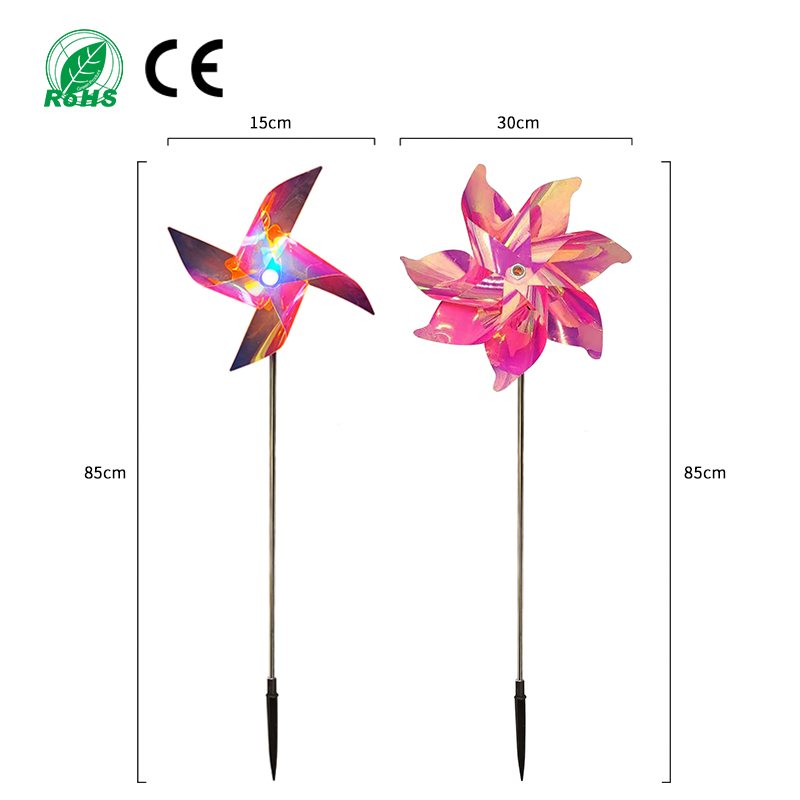 太阳能风车花景观地插灯产品图1