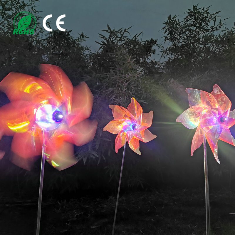 太阳能风车花景观地插灯产品图2