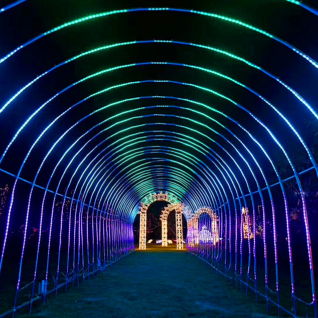 景观亮化：时光隧道 灯光多种变换
